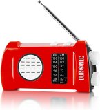 Duronic Red Wind-Up Compact AM FM Radio