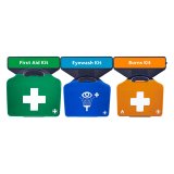 first aid wall station with eye wash and burns kits