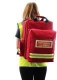 emergency equipment backpack worn on back