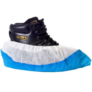 Disposable overshoe blue white