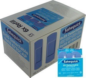 Cederroth Salvequick Blue Detectable Plasters Refill Pack 6 x 35