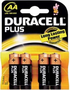 Duracell Plus AA Batteries - pack of four batteries