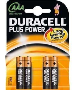 Duracell Plus AAA Batteries - pack of four batteries
