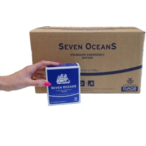 survival food ration long life showing size with hand