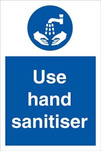 Use Hand Sanitizer Sign - semi-rigid plastic 20cm x 30cm