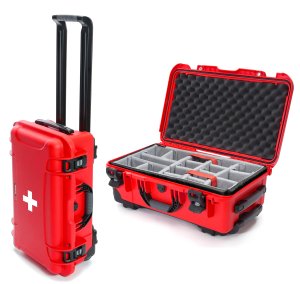 medical bag on wheels with removable internal dividers