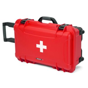 medical case with retracatable handles and wheels
