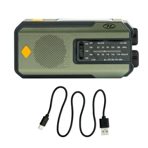 Universal Wind-Up AM FM Radio with Solar Panel and Rechargeable Battery