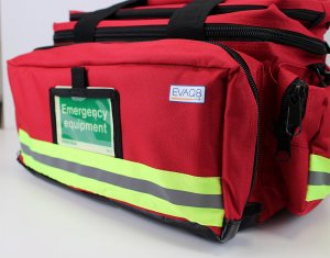 emergency equipment sign in pocket red holdall