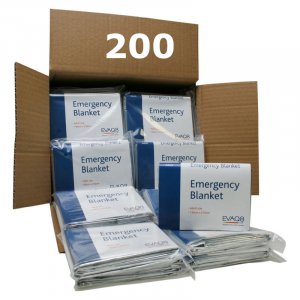 200 emergency foil blankets in box