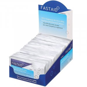 FastAid 70% Isopropyl Alcohol (IPA) Surface Disinfectant Wipes 