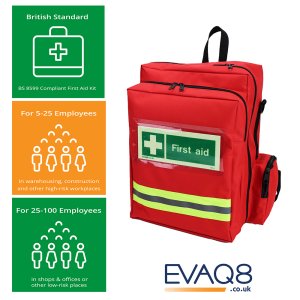 EVAQ8 first aid rucksack for 25-100 employees