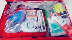 Fully Stocked Emergency Medical Kit on Wheels