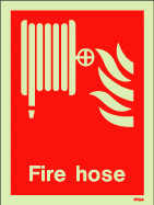 Fire Hose Sign Photoluminescent Equipment Sign PVC 20cm x 15cm