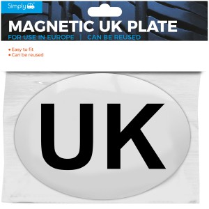 UK Magnetic Car Plate Oval 8cm x13cm For Driving in Europe