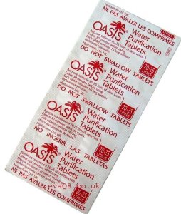 Oasis Water Purification Tablets 167mg(20l) Pack of 100