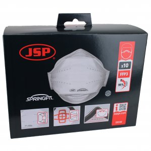 JSP Springfit Disposable Mask FFP3 Box of 10 Non-Valve