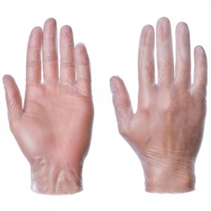Disposable Vinyl Gloves Clear Box of 100