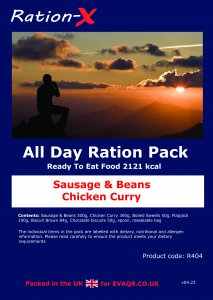 Day Ration Food Pack 2100 Kcal Menu 4