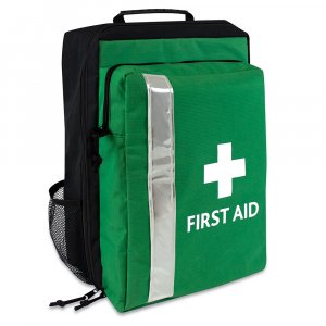first aid backback in green