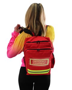 EVAQ8 GoBag emergency kit worn as rucksack