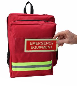 emergency equipment rucksack removable sign