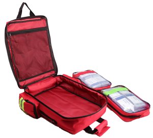 Emergency Backpack with organiser pouches outside