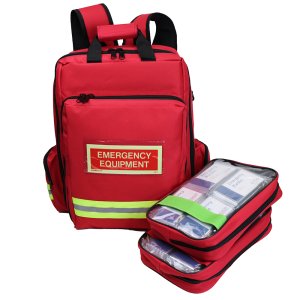 emergency equipment backpack and 2 removable pouches