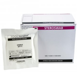 Sterile Non Woven Swabs 7.5x7.5cm Pack of 25