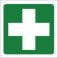 Self Adhesive Sticker White On Green First Aid Cross 5x5cm