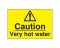 Caution Very Hot Water Sign - self-adhesive vinyl 7.5cm x 5cm