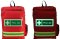 Red first aid rucksack with glow in the dark badge