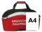 emergency equipment holdall bag with A4 page showing relative size