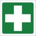 Self Adhesive Sticker White On Green First Aid Cross 5x5cm