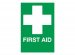 First Aid White Cross Sign - self-adhesive vinyl 20cm x 30 cm